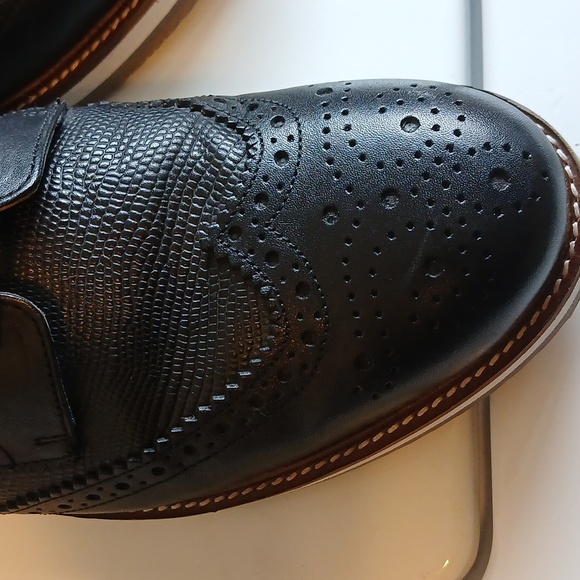 Thomas & Vine Men's Conrad Wingtip Derby Leather Dress Shoes Black Sz US 9.5 - Picture 9 of 9